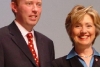 Tim Dooley and Hillary Clinton 5April03